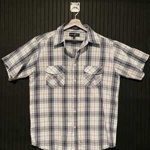 Beverly Hills Polo Club Navy and White Checkered Shirt